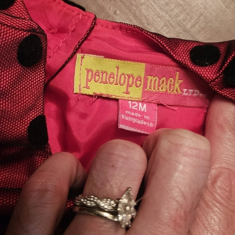 PENELOPE MACK red & black dress. Size 12mnths. NWT! - Picture 3 of 5